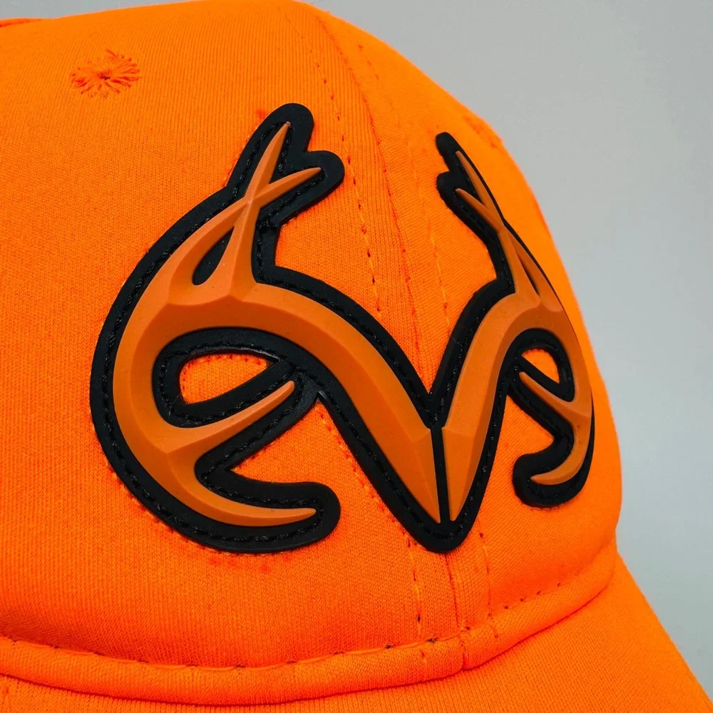 Realtree Blaze Orange Hunting Hat‎ Adjustable Hook and Loop Antler Logo Cap